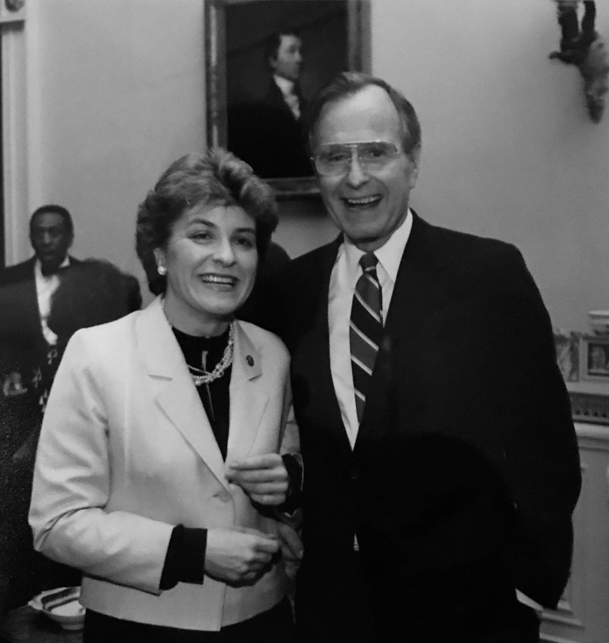 Marcy Kaptur and George H.W. Bush at the White House in 89/90
