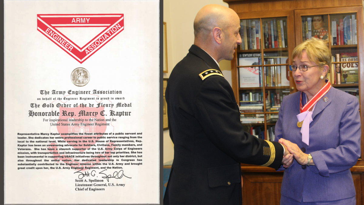 Kaptur Receives U.S. Army Corps Highest Honor