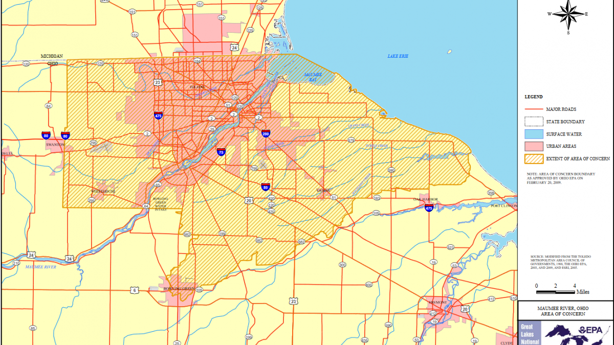 Maumee Area of Concern map via U.S. EPA