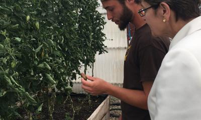 Marcy Kaptur at a green house