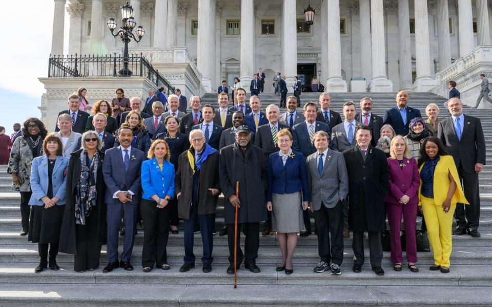 Congressional Ukraine Caucus 118th Congress Group Photo On House Steps
