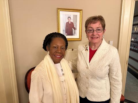 Congresswoman Kaptur and Congresswoman Jackson Lee before the 2024 State of the Union Address.