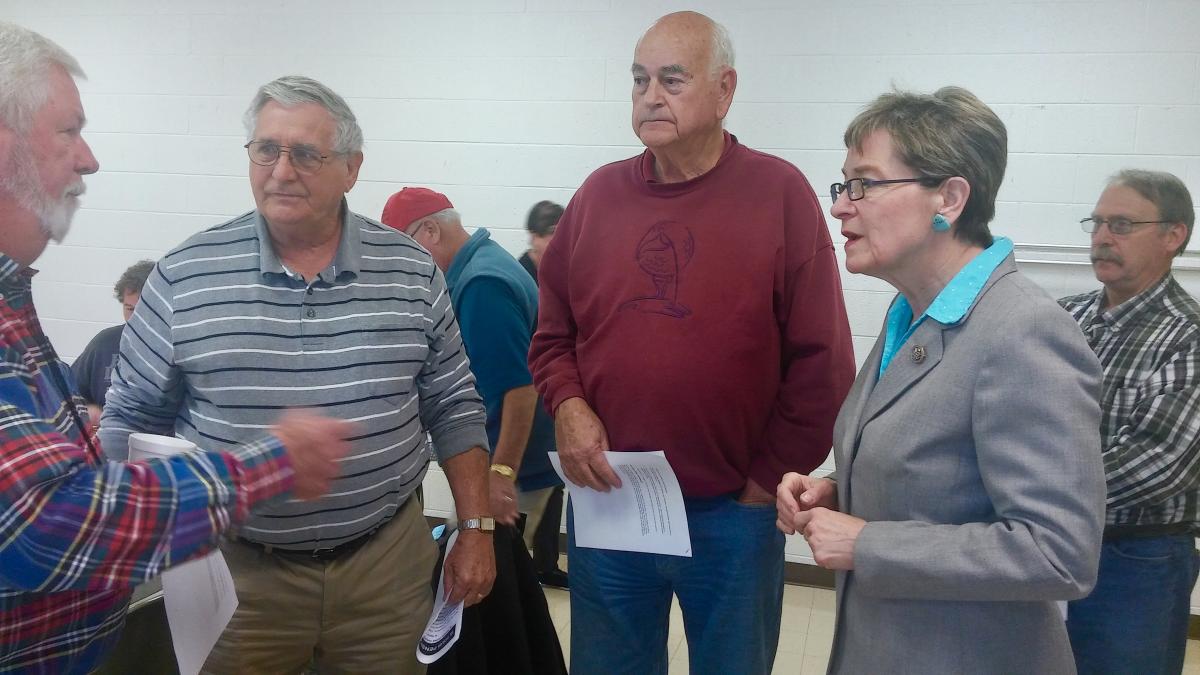 Kaptur with retirees discussing KOPPA in Toledo