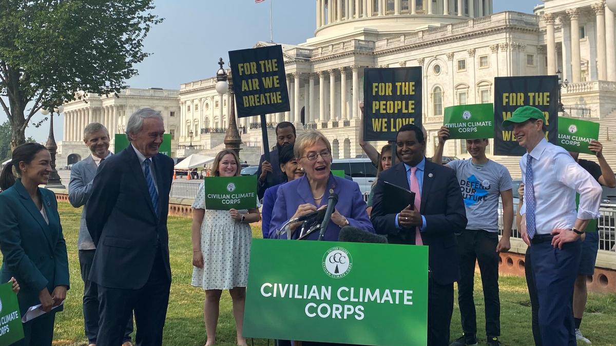 Congresswoman Kaptur speaks at a press conference in support of a Civilian Climate Corps