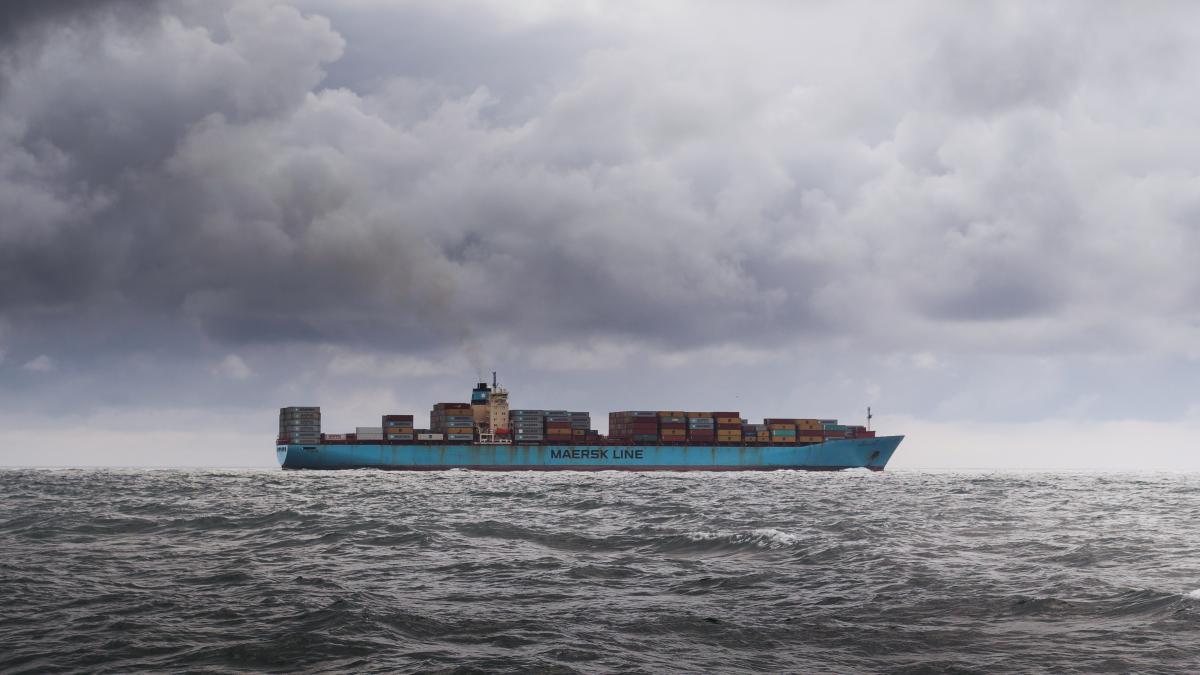 Container ship at sea