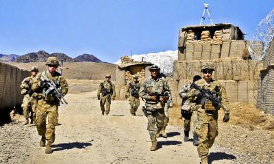 US Army soldiers Afghanistan security outpost check near Pakistan